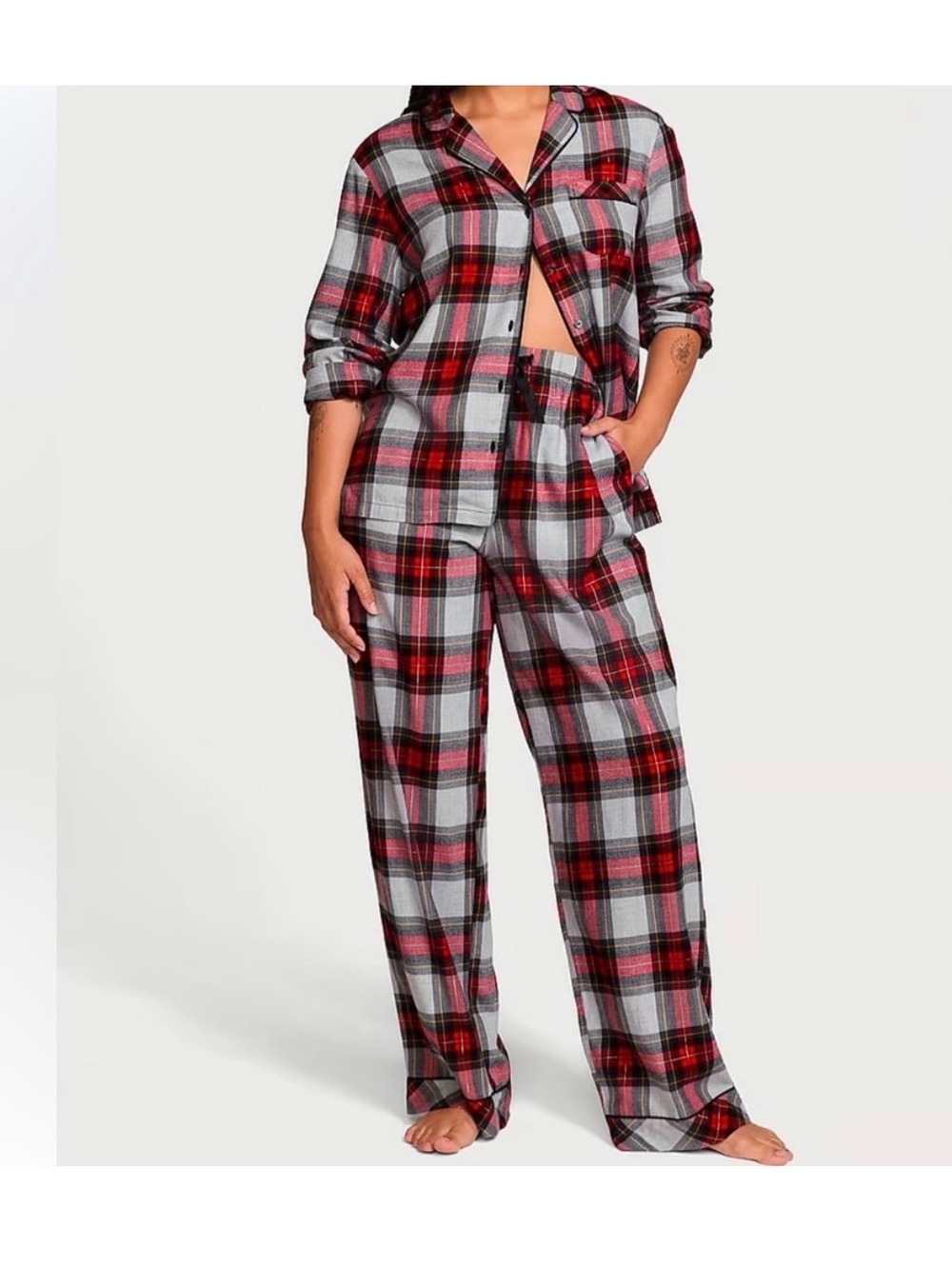 Victoria’s Secret Cotton Flannel Plaid Pajama Set Women’s Size S